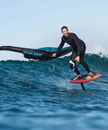 Rider using V3 Inflatable Wingsurfing Wing 3.0m Blue For Power Packed Performance Easy Control Smooth Takeoffs In Waves Lightweight Stability