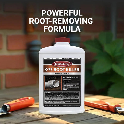 Granular Root Killer For Sewer Lines And Septic Systems, Fast Acting Copper Formula That Kills Existing Roots And Stops Regrowth bottle