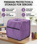 Serger Dust Cover For Overlock Machine 31x28x31cm Universal Fit Oxford Cloth Washable With Handle And Storage Pockets in sewing room