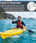 Beefy 48 Pcs Stainless Steel Footmans Loops With Screws Kit, 3 Inch Total Length, Heavy Duty Fasteners With 96 Flat Head Screws, Ideal For Outdoor Gear, Marine, DIY Projects, And Rope Attachments. Stainless footman loops installed on a kayak