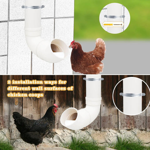 Top Shelf 2 Pack Chicken Feeder Set With Smart No Waste Gravity Design For Coops Ducks Turkeys And Geese Easy Fill Tough PVC Poultry Bucket Gear For Backyard Flocks