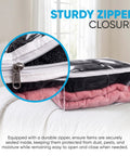 Large 90L Clear Zippered Comforter Storage Bag For Blankets Bedding Clothes And Pillows Super Handy Durable Plastic Organizer