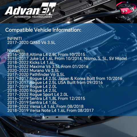 Compatible models for Mass Air Flow Sensor MAF Direct Fit Works With Infiniti QX60 And Nissan Altima Juke Kicks Maxima Murano Rogue