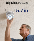 Wireless Smoke and CO Detector System XP0H-WN 3-Pack With Interconnected Alarms, No WiFi Needed, Remote Control, Easy Install, All Alarms Sound Together For Quick Evacuation, Home Safety Kit on ceiling, 5.7 in size