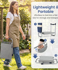 Two In One Garden Kneeler And Seat Grab And Go Foldable with extra wide EVA kneeling pad and detachable tool pouch, blue