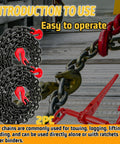 3/8 Inch Transport Binder Chain 10 Foot With G80 Grade Heavy Duty Towing Chain, G70 Clevis Grab Hooks, shown coiled and in use