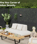 Outdoor Privacy Screen 72 Inch High By 47 Inch Wide Freestanding Decorative Panel With Stand Weather Resistant Divider Fence