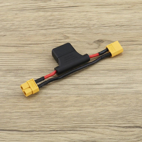 2 Pack XT60 Male To Female Extension Cables With 30A Fuse And 14AWG Silicone Wire For Electric Bikes Drones RC Cars Quadcopters And Battery Chargers Durable Heat Resistant Insulated Connectors