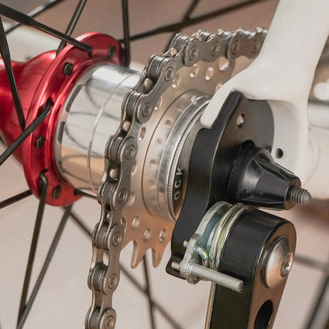 Close-up of Single Speed Fixie Conversion Kit for Mountain and Road Bikes compatible with Shimano and Sram cassette hubs.