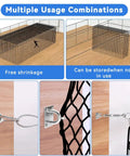 Heavy Duty 55Ft Batting Cage Netting And Cable Tension Kit for Home Backyard showing shrinkage and storage options