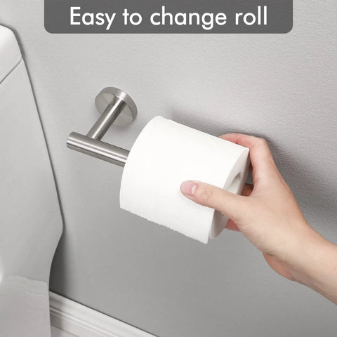 Two Pack Toilet Paper Holder For Bathroom Wall Mount In Brushed Stainless Steel Finish Heavy Duty Tissue Dispenser Easy Install