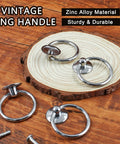 Six Pack Modern Style Ring Pull Handles In Chrome Finish, zinc alloy, with screws for dresser, closet, kitchen cabinets, wardrobes