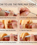 Step-by-step guide using Piercing Ball Grabber Reacher Tool for Jewelry and Small Parts 4 Claw Stainless Steel Pickup Tool
