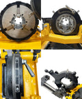 Heavy Duty Electric Pipe Threader Machine With Npt And Bspt Dies For Half To Four Inch Pipe 750 Watt 220v Motor close-up of die head showing adjustable settings.