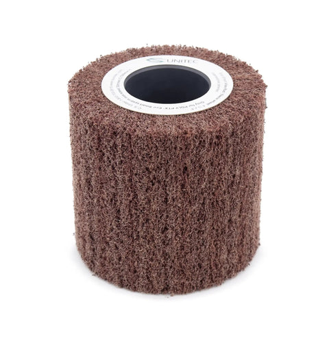 Pro Grade 180 Grit Fleece Nonwoven Wheel For Metal And Wood Polishing Pre Polishing And Oxide Removal Blends Ground Edges And Smooths Surfaces Hollow Core Tool Wheel Attachment For Grinders And Polishers 4 Inch Diameter 4 1 8 Inch Wide