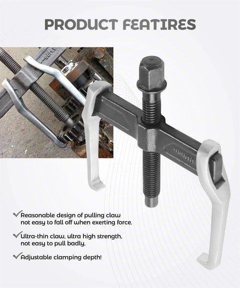Two Jaw Gear Puller Set For Automotive Use, 4 Inch Adjustable Bearing Puller for External and Internal Removal, side view