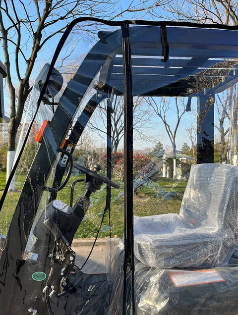 All Weather Forklift Cab Enclosure Cover With Heavy Duty UV Protection And Waterproof Vinyl Universal Fit For Forklifts Up To 6000 Lb