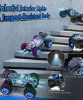 All Terrain 1:18 RC Car With LED Lights 2WD Remote Control Truck Tops Out At 20 KMH Rechargeable Batteries 2.4GHz Radio Durable PVC Shell