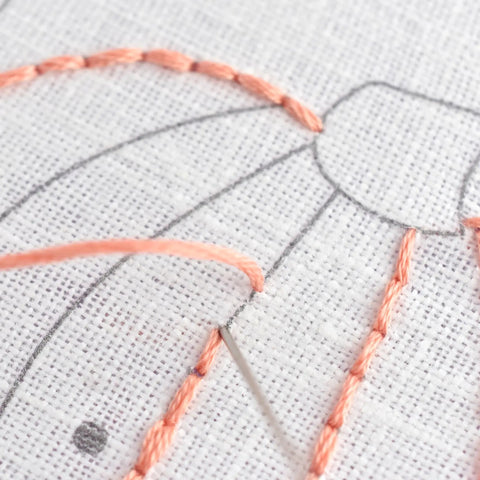 Close-up of embroidery using Water Soluble Embroidery Paper 8.5 By 11 Printable Transfer Sheets 12 Sheets For Inkjet Embroidery Washes Away