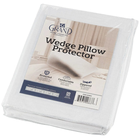 Standard No Worries Zip Wedge Pillow Cover Made With A Comfy Cotton Polyester Blend Delivers Heavy Duty Dust Defense For Side Sleepers Chasing Clean Sheets Daily, pack front view.