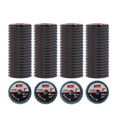 Heavy Duty 100 Pack 2 Inch Flap Discs For Die Grinder Kit With 36 60 80 120 Grits Roll Lock Sanding Discs