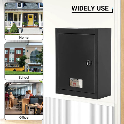 Wall Mount Drop Box With Combination Lock For Home Office Use Beefy Heavy Duty Steel Mail Slot Safe Rainproof Deposit Box