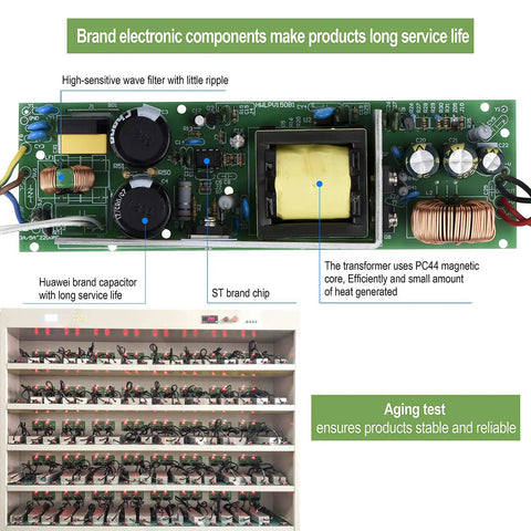 Heavy Duty 200W 24V DC LED Driver Power Supply Waterproof IP67 Outdoor Ready for Any 24V LED Lights and Projects, internal components