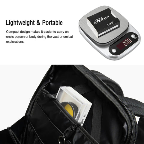 1.25 Inch Yellow Planetary Filter With Metal Frame for Lunar and Planetary Observation shown in portable case