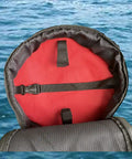 Interior view of Heavy Duty Padded Scuba Regulator Bag With Detachable Shoulder Strap Or Just Carry Handle, showing red padded lining