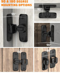 90 To 180 Degree Barn Door Lock Set Black 2 Pieces Small Flip Gate Latches Hardware Installation