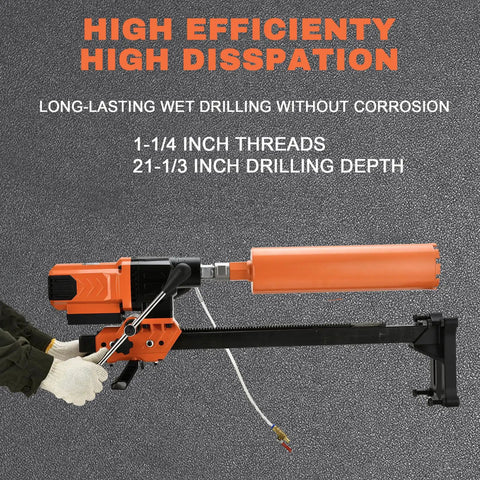 Diamond Core Drilling Machine With Bit For Wet Concrete Heavy Duty 8 Inch Core Drill Rig With Stand Wheel 750 RPM