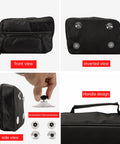 Toyota Land Cruiser Rear Side Window Hanging Bag Organizer For 2024 2025 2026 LC250 Prado Canvas Storage Box Interior Organizer Durable Tear Resistant Tuning Accessory 1 Left Side Bag showing multiple views including front, side, inverted, and handle design.