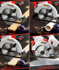 Badass Seven Inch Brushless Cordless Circular Saw Runs Smooth As Glass At Eight Thousand Rpm cutting wood and PVC in a workshop.