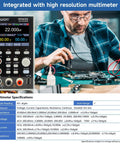 2 In 1 Power Supply And Multimeter With 0 To 60V And 0 To 10A Range Variable DC Output 2.8 Inch LED Display in use for electronics
