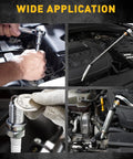 Slick Professional Grade Eight Piece 3/8 Drive Magnetic Swivel Spark Plug Socket Kit with Hand Ratchet in use on engines.