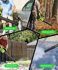 Cordless Leaf Blower With 650 CFM And 180 MPH, Brushless Powerhouse in action on car, leaves, dust, snow