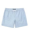 Blue white striped 5 Inch Quick Dry Swim Trunks For Guys With Stretch Fabric And Zip Pockets Lightweight Beach Shorts With Compression Lining