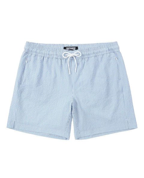 Blue white striped 5 Inch Quick Dry Swim Trunks For Guys With Stretch Fabric And Zip Pockets Lightweight Beach Shorts With Compression Lining