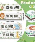 4 Piece Baby Nursery Wall Art Set Unframed Woodland Animal Prints With Inspirational Quotes For Boys And Girls, size details