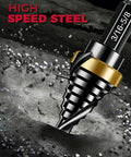 Four Piece HSS Step Drill Bit Set From One Eighth Inch To Five Eighths Inch With Quarter Inch Shank Compact EDC Unibit