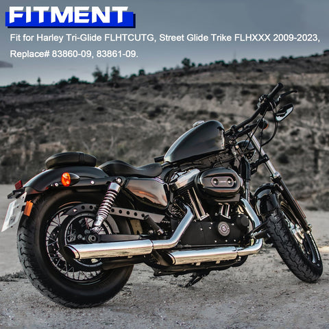 Level Your Trike With These Kickass 1.5 Inch Rear Suspension Lift Brackets For Harley Davidson Trikes Killer Ride Upgrade Plug And Play Components on a black Harley bike.