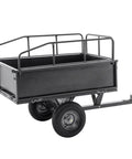 Heavy Duty Steel Dump Cart Trailer With 600 Lb Load Capacity 17 Cu Ft Tow Behind Hauler For ATV Lawn Tractor And Garden With 16 Inch Tires