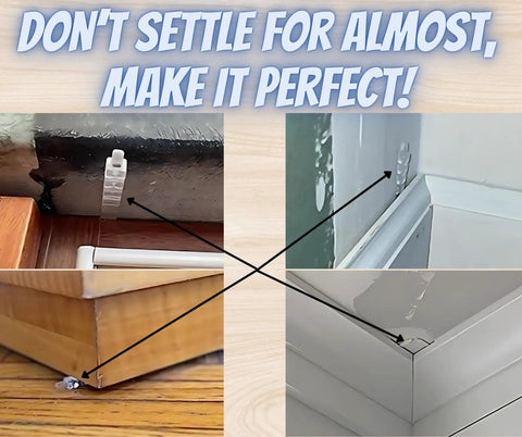 Transparent Shims For Cabinets Baseboards Countertops And Toilets Invisible Precision Leveling Wedges shown in carpentry applications