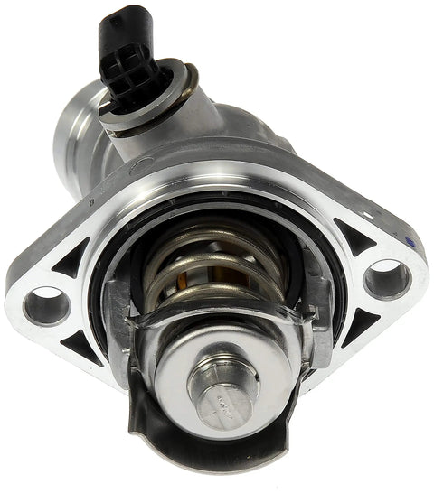 Heavy Duty Engine Coolant Thermostat Housing Assembly Direct Replacement Water Outlet showcasing the internal components and metal finish.