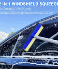 Car windshield being cleaned with 62 Inch Car Wash Kit With Mitt Sponge Long Handle Scratch Free Chenille Head Wheel Tire Brush Detailing Kit