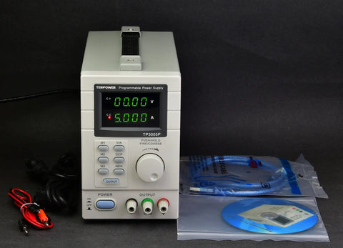 Programmable DC Power Supply 0-30V 0-5A with Dual Displays, Coarse and Fine Adjustment, 10 mA and 1 mV Resolution, Low Noise and Low Ripple