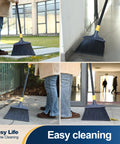Heavy Duty Outdoor Broom With 54 Inch Reach for Courtyard Garage Lobby Mall Market Floors Pet Hair Debris Rubbish Clean