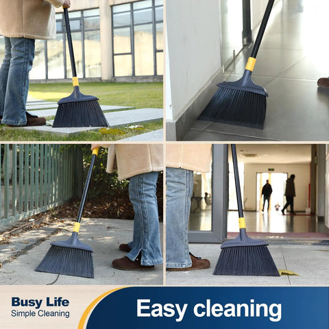 Heavy Duty Outdoor Broom With 54 Inch Reach for Courtyard Garage Lobby Mall Market Floors Pet Hair Debris Rubbish Clean