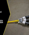 Heavy Duty Outdoor Extension Cord With Power Light Indicator connected to tools on concrete floor