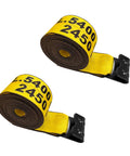 Beefy Yellow 4 Inch By 60 Foot Tie Down Straps Pack Of 2 Heavy Duty Winch Straps With Flat Hooks For Flat Bed Truck Farm Use